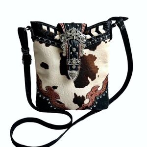 Cowgirl Trendy Adjustable Crossbody Bag w/ Bling & Concealed Pocket